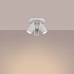 Stropné svietidlo Karbon, 3x biele kovové tienidlo, (možnosť polohovania)