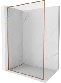 Mexen, Mexen Kioto-F L sprchová stena s rámom 65 x 202 cm, priehľadná 8 mm, brúsená meď - 800-065-174-65-00