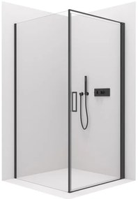 Cerano Porte, 1-krídlový sprchovací kút 80x100 cm, 8mm číre sklo, čierny profil, CER-CER-413570