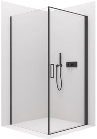 Cerano Porte, 1-krídlový sprchovací kút 80x100 cm, 8mm číre sklo, čierny profil, CER-CER-413570