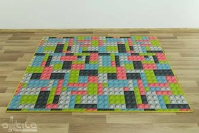Detský metrážny koberec Lego pastelový