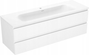 Mexen Rivel 140 cm kúpeľňová skrinka s umývadlom Vela, 2 zásuvky, biela