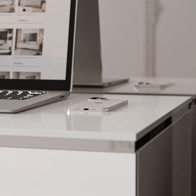 PISACÍ STÔL NESSIE BIELY LESK + STRIEBORNÝ 120 cm