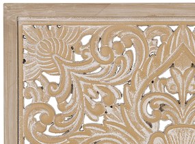Nástenná dekorácia svetlé drevo / biela YONORA Beliani