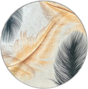 Okrúhly koberec Porte 2395 Koło GREY GOLD – sivá a žltá Rozmer: 120 cm