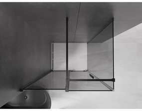 Mexen Velar, sprchový kút s posuvnými dverami 100 x 70 cm, 8mm šedé sklo, čierna matná, 871-100-070-41-70