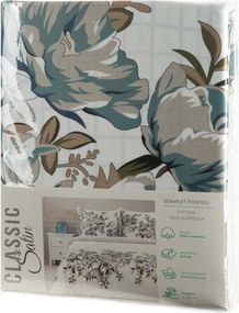 SATÉNOVÉ OBLIEČKY SPRING40 200X220 CM, 2 KS 70X80 CM KVETY