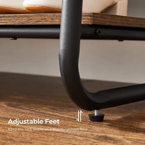 Policový stojan na šaty so 6 háčikmi, rustikálny hnedý