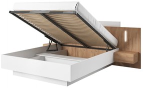 Manželská posteľ s nočnými stolíkmi a úložným priestorom LAS 3D