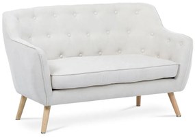 Sedačka dvojmiestna AK-334 WT2 biela látka, drevené nohy