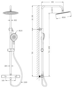 BATH DELUXE 31-120-07-01-00 - Sprchová súprava s termostatickou batériou DRAGOR