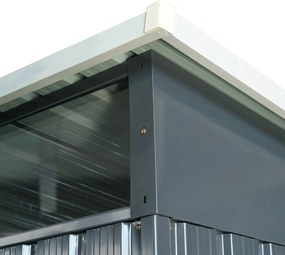 Záhradný domček BestBerg ZD‑808AW / 5,6 m² / 236 × 238 × 203 cm / antracit/biela