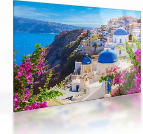 Sklenený obraz - Santorini, Grécko (70x50 cm)
