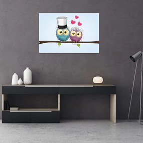 Obraz - Zamilované sovičky (90x60 cm)