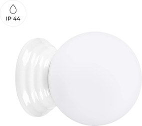 Nástenné svietidlo Zori, 1x biele sklenené tienidlo, w