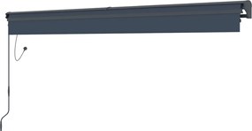 Elektrická markíza s LED osvetlením BestBerg BBSU-EL395CG / 395 × 300 cm / sivá