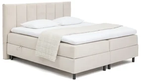 Béžová boxspring posteľ s úložným priestorom 160x200 cm Elva Bold Line – Bonami Selection
