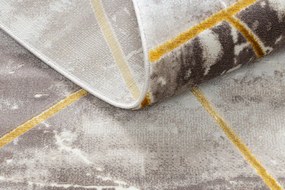 Dywany Łuszczów, Kusový koberec Core 1818 Geometric ivory/gold, 160x220, šedá, chodba / predsieň