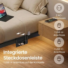 Kovová manželská posteľ s LED podsvietením 160x200 cm RMBB35175B101
