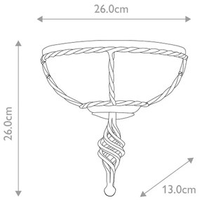 Elstead PB-WU-BLK-GOLD - Nástenné svietidlo PEMBROKE 1xE27/60W/230V