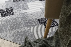Koberec SAMPLE REMI geometrický, sivý / čierny