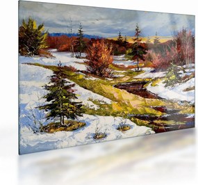 Sklenený obraz - Príchod jari (70x50 cm)