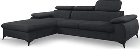 Rohová sedacia súprava Scala, antracitová šedá látka, ľavý roh