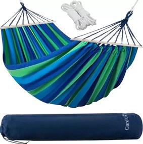 Modro zelená hojdacia sieť HAMARI pre 2 osoby 260x160 cm