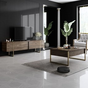 TV stolík v dekore orecha v prírodnej farbe 180x30 cm Luxe – Kalune Design
