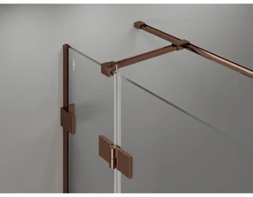 Mexen Lunar T, sklápací sprchový kút ľavý 135 x 110 cm, 8mm číre sklo, profil ružové zlato, 834T-135-110-60-00-L