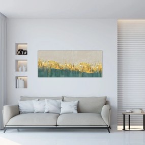 Obraz - Textúra so zlatým dekorom (120x50 cm)