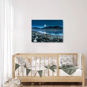 Sklenený obraz nočné krajiny, Island (70x50 cm)