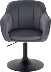 LuxuryForm DESIGN Stolička AVOLA VELUR na čiernom tanieri - tmavo šedá