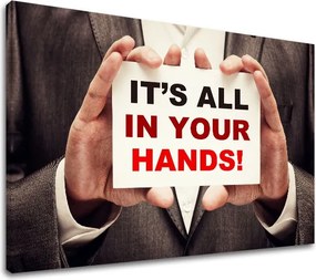 Motivačný obraz na stenu Its all in your hands_001