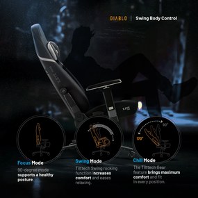 Herné Kreslo Diablo X.Eye Prime Normal Size Burned Black