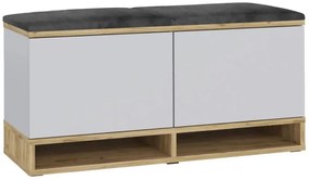 Bestent Botník s lavicou na sedenie White/ Craft/ Grey 100x50x37cm