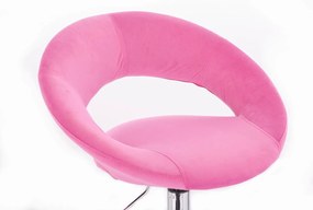 LuxuryForm Barová stolička NAPOLI VELUR na čierne podstave - ružová