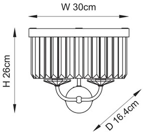 Endon 106450 - Nástenné svietidlo CHESTERFIELD 2xE14/6W/230V mosadz