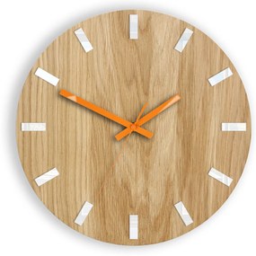 Nástenné hodiny Simple Oak hnedo-oranžové