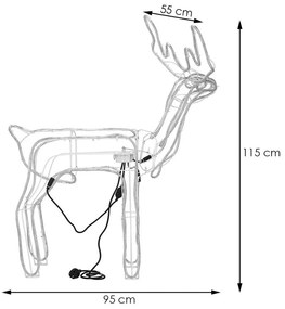 Záhradný sob s pohyblivou hlavou LED 115 cm SPRINGOS CL1227