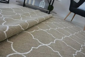 Koberec SENSE Micro 81220 bež/biely TRELLIS