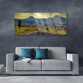 Obraz plexi Cesta hora krajina 125x50 cm