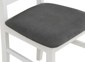 Jedálenská stolička Níla, biela/tmavo šedá látka