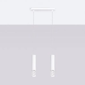 Sollux SL.1692 - Luster na lanku LIRO 2xGU10/10W/230V biela