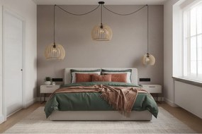 Závesné svietidlo Timber Spider 6, 3x drevené tienidlo