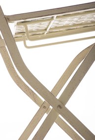 Kovová skladacia stolička Asina - Krémová antik