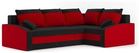 Rohová sedačka Graciana (čierna + červená) (P). Vlastná spoľahlivá doprava až k Vám domov. 1066788