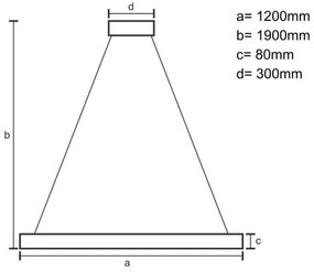 LED Luster na lanku LED/22W/230V 4000K 120 cm jaseň/masív