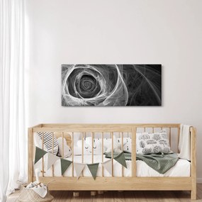 Obraz - Abstraktné ruže čiernobiela (120x50 cm)
