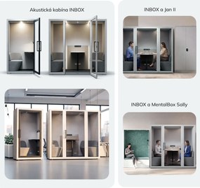Akustická kancelárska kabína INBOX pre 4 osoby 2200 × 2200 × 1220 mm
